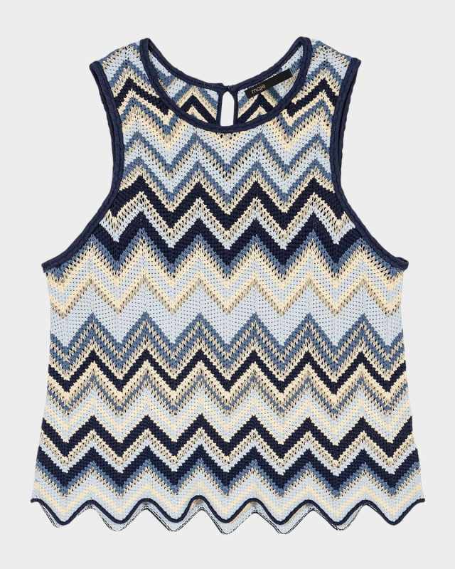 Mizag Chevron Knit Sleeveless Top